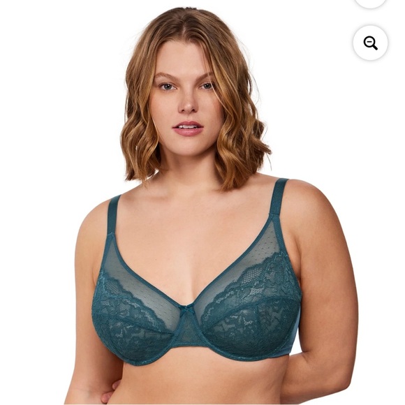 HSIA Enchante Lace enchant Blue Unlined Underwire Bra Sz.42DDD bnwt - Picture 2 of 11